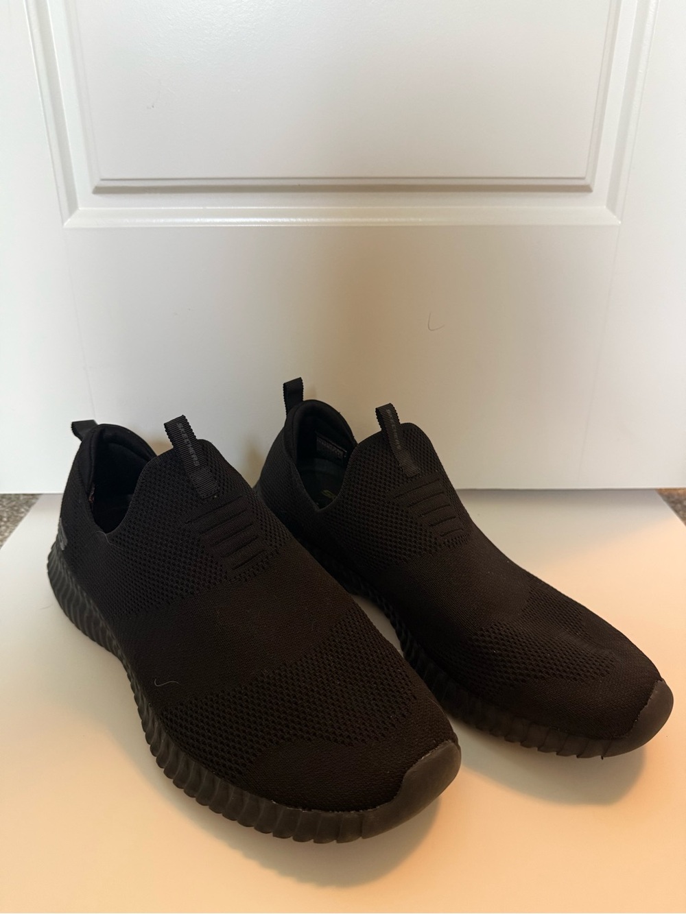 Skechers Men's Black Slip-On Knit Sneakers